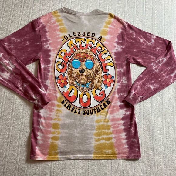 SIMPLY SOUTHERN Women’s “Blessed & Grateful Dog” Long Sleeve Shirt - Picture 1 of 10